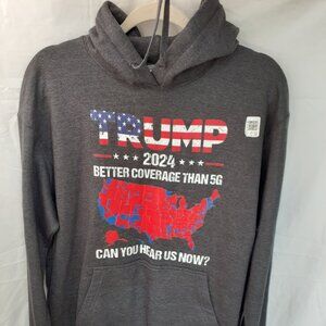 New XL Trump 2024 Can You Hear Us Now Coverage Map Heather Gray Pullover Hoodie